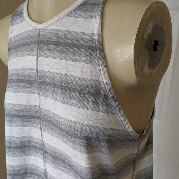 LULULEMON racerback stripe tank top white and gray - Picture 4 of 6